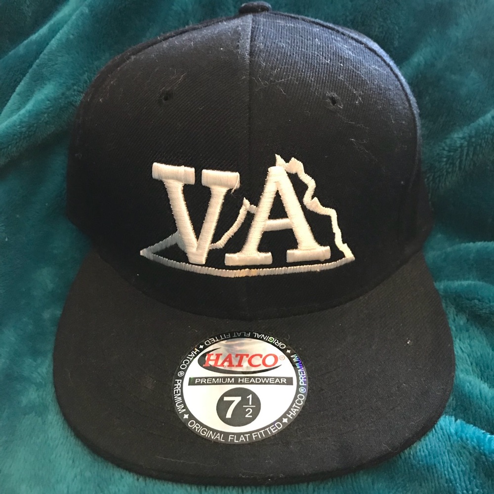 VA State Fitted Cap - Black/ White - Sz 7-1/2